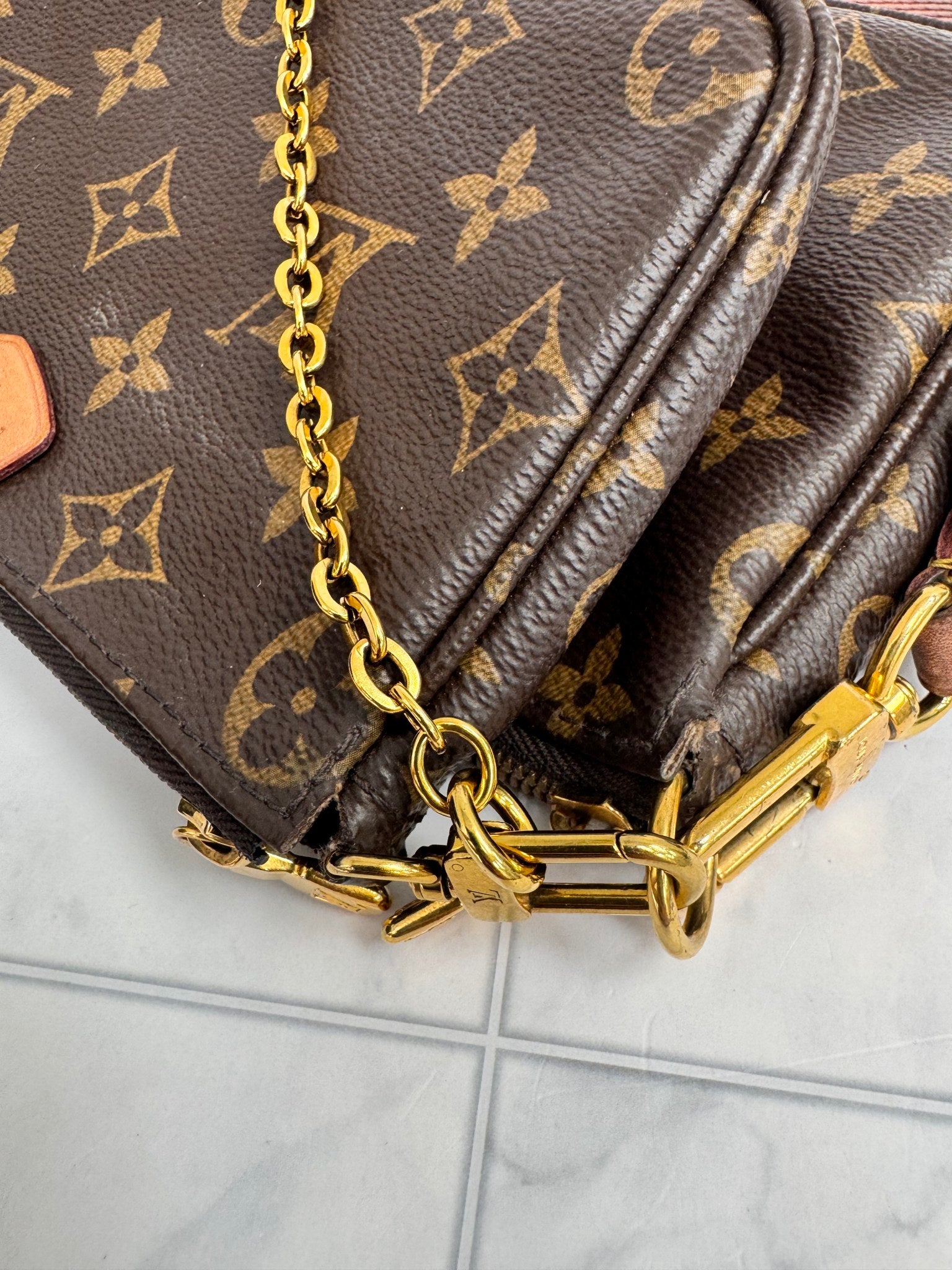 Louis Vuitton Monogram Pink Strap Multi Pochette Accessoires