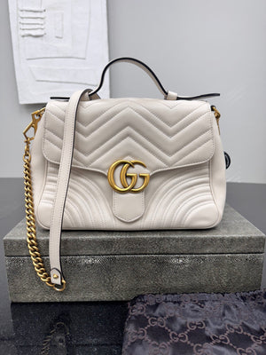 Gucci Cream Matelasse GG Marmont Small 2Way Bag