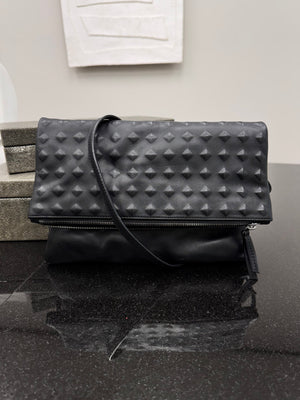 MCM Black Leather Studded Crossbody Bag