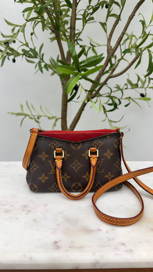 Louis Vuitton Red Monogram Nano Pallas 2Way Handbag