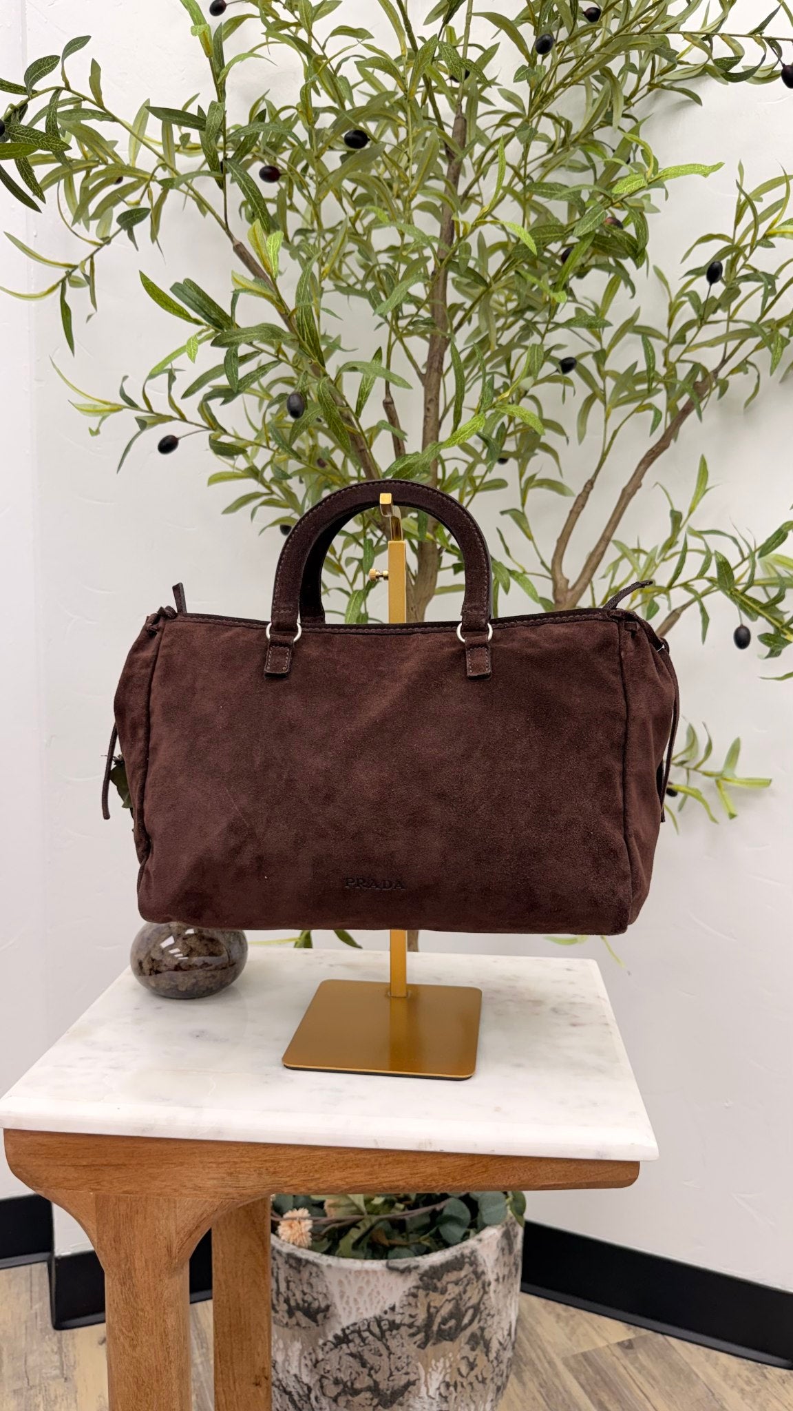 Prada Brown Suede Bag