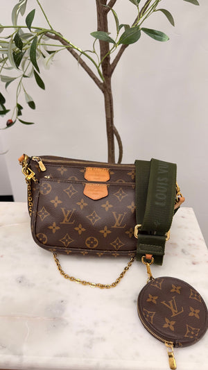 Louis Vuitton Monogram Green Multi Pochette Crossbody Bag
