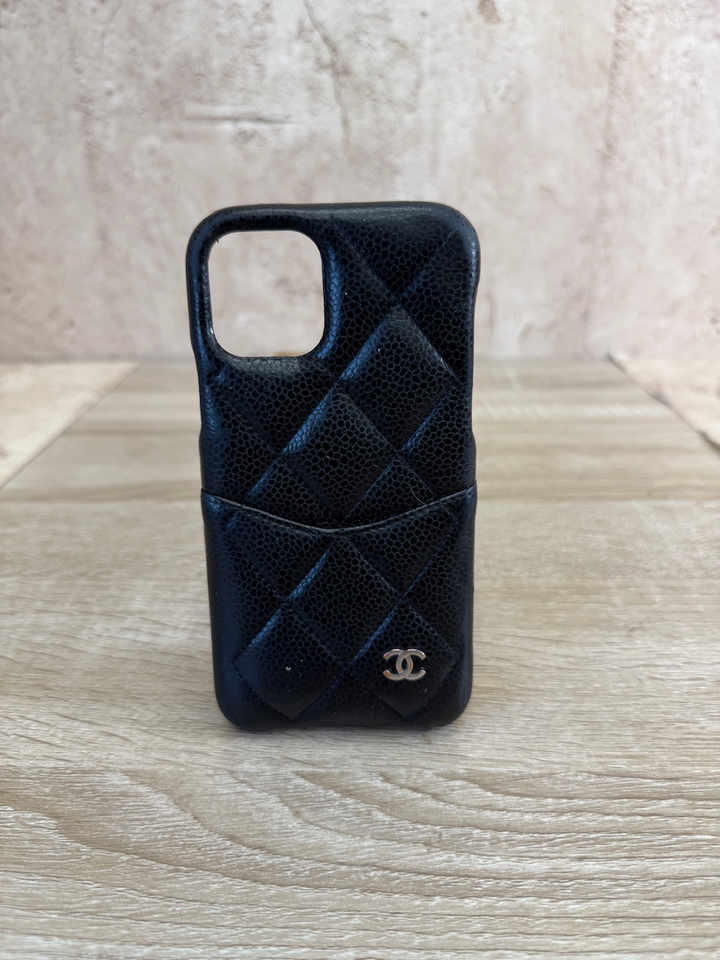 Chanel Black Caviar Quilted iPhone 11 Pro Case