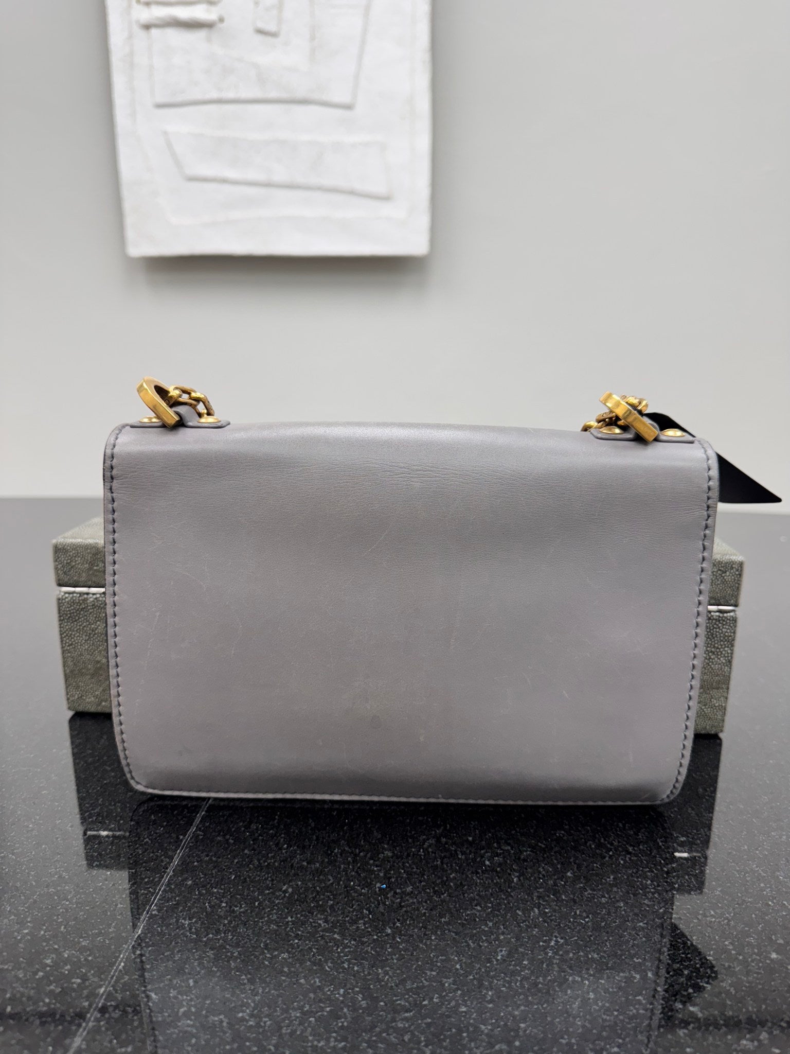 Christian Dior J'Adior Gray Leather Chain Flap Bag
