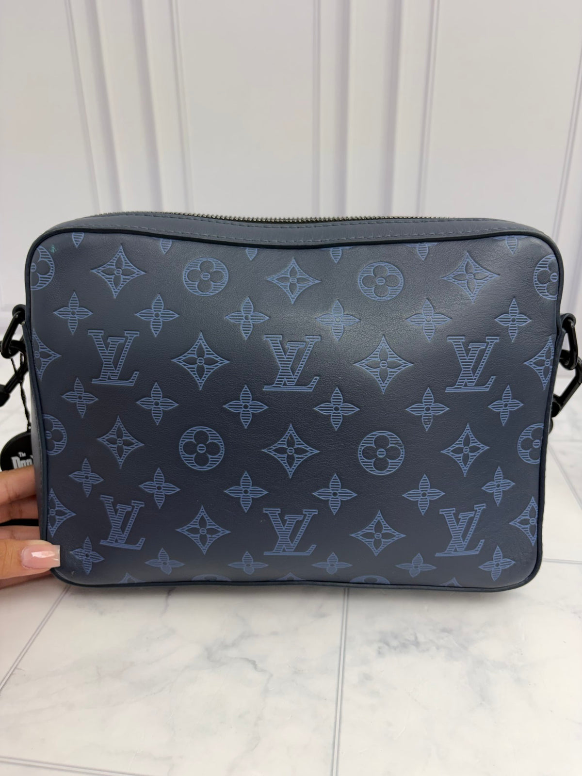 Louis Vuitton Blue Monogram Shadow Leather Duo Messenger Bag