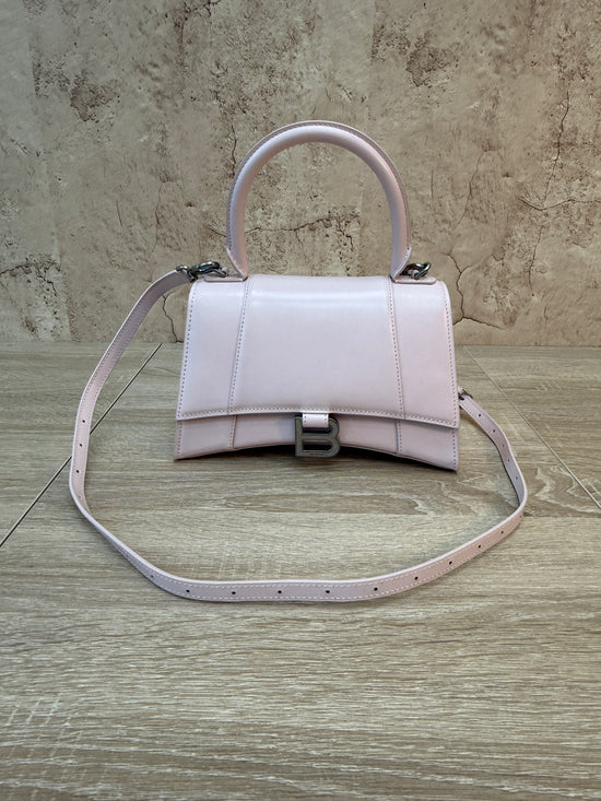 Balenciaga Pink Calfskin Small Hourglass Top Handle Bag