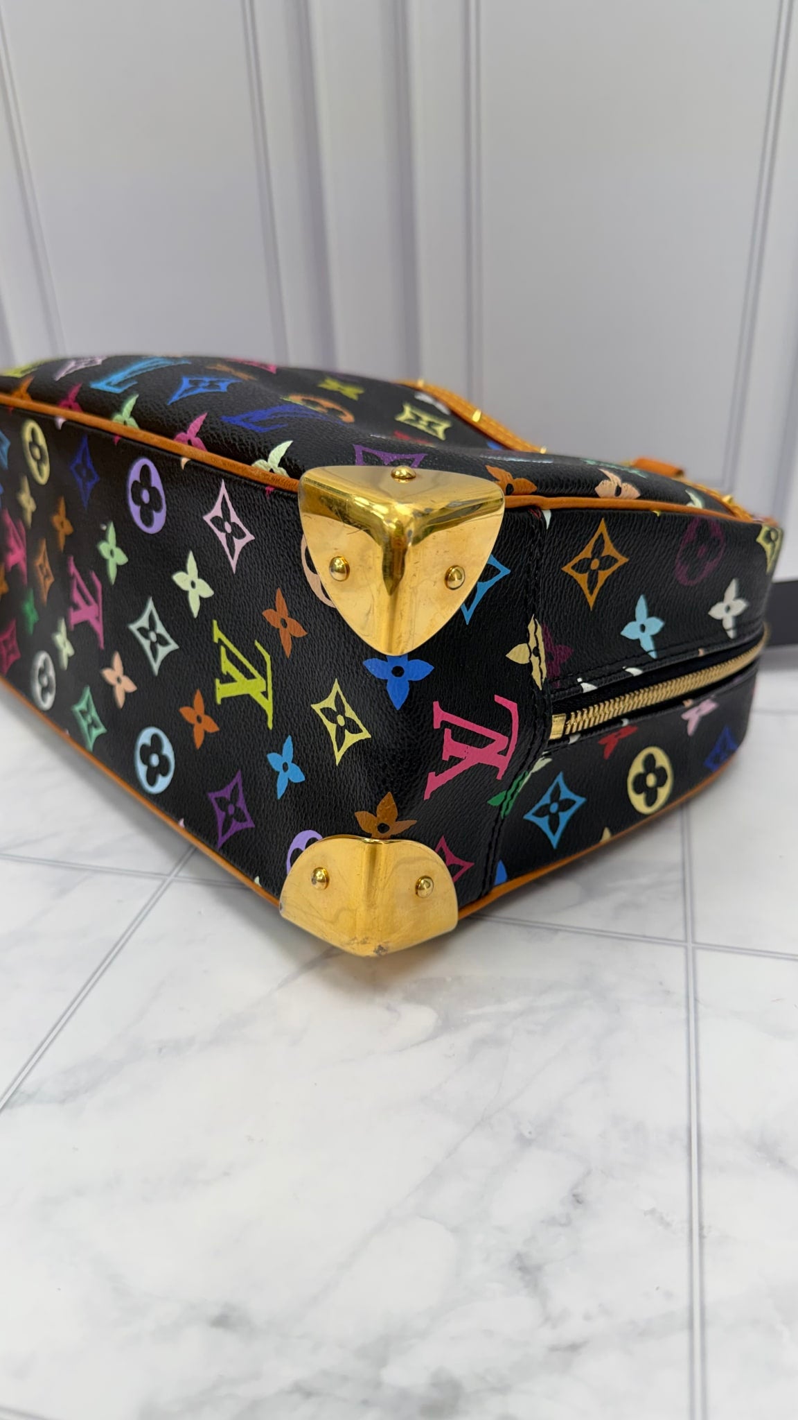 Louis Vuitton Black Multicolor Monogram Trouville Handbag