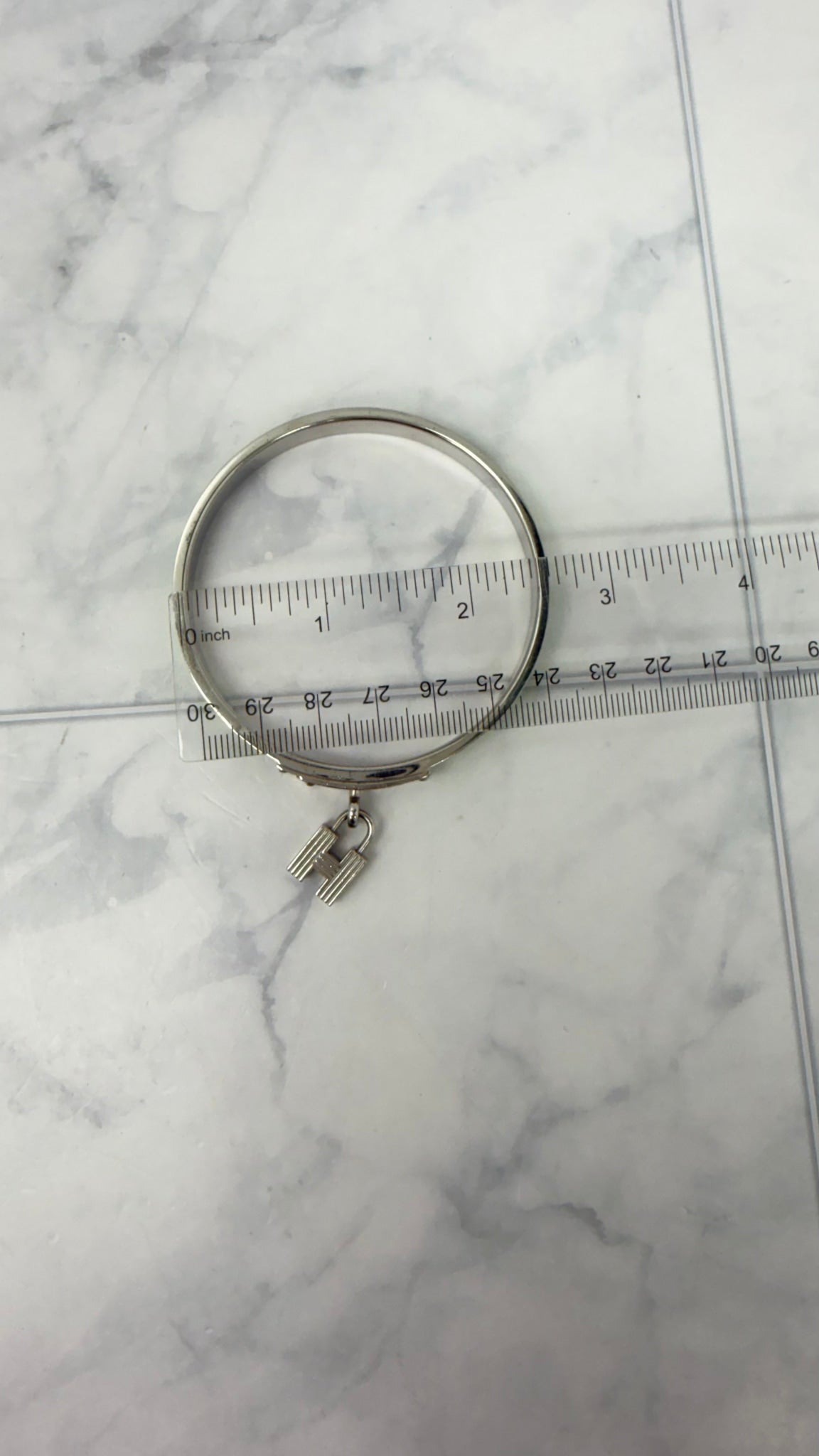 Hermes Silver And Green Leather Kelly Bracelet 