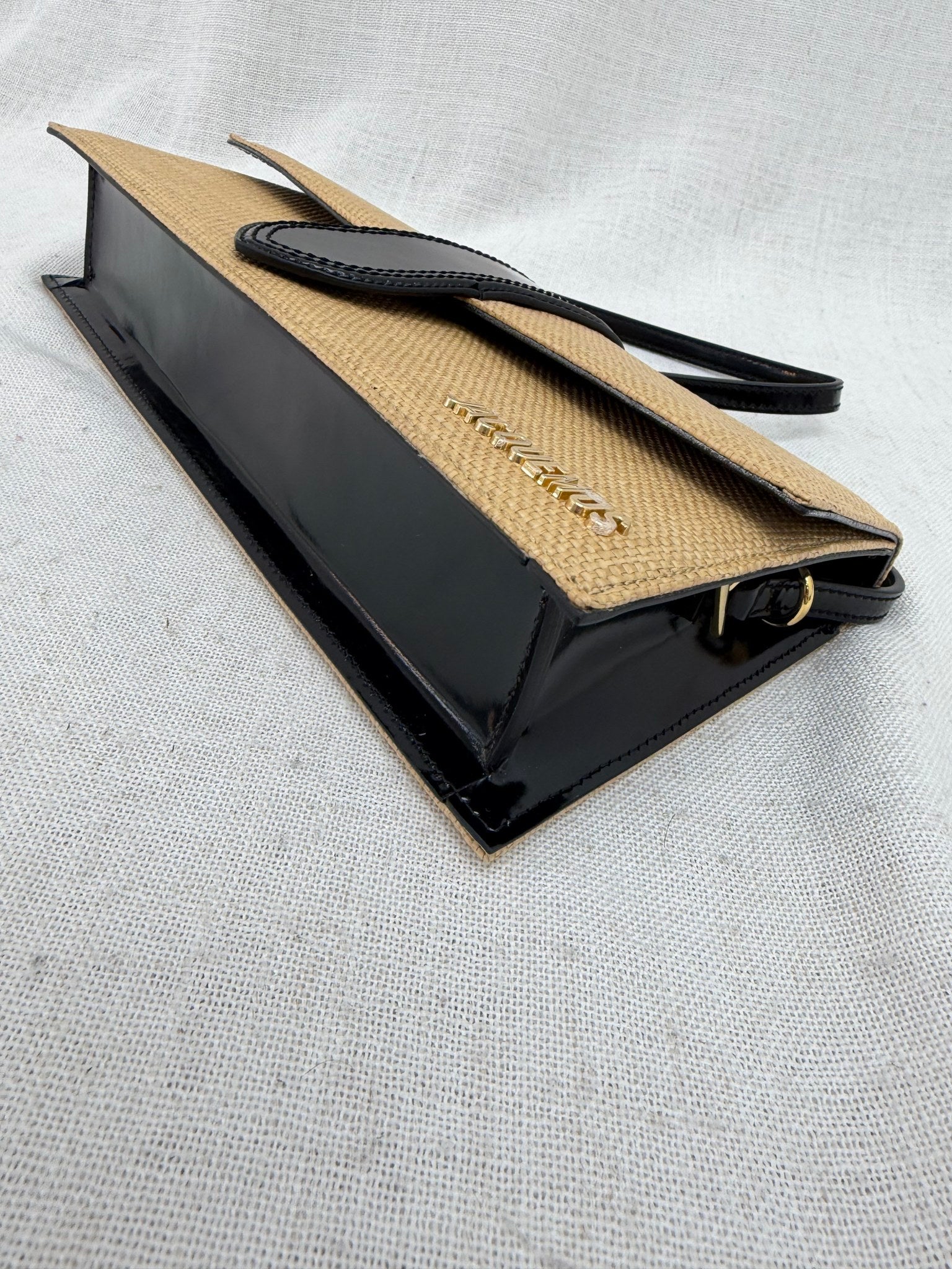 LIKE NEW- Jacquemus Beige Raffia Le Bambino Shoulder Bag