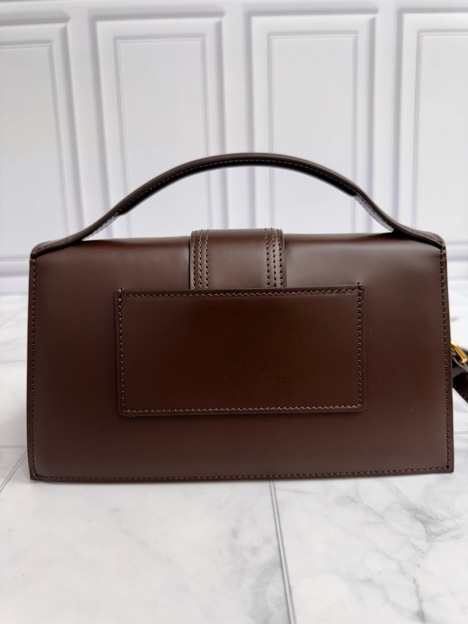 BRAND NEW - Jacquemus Brown Leather Le Grand Bambino Handbag 2Way Handbag