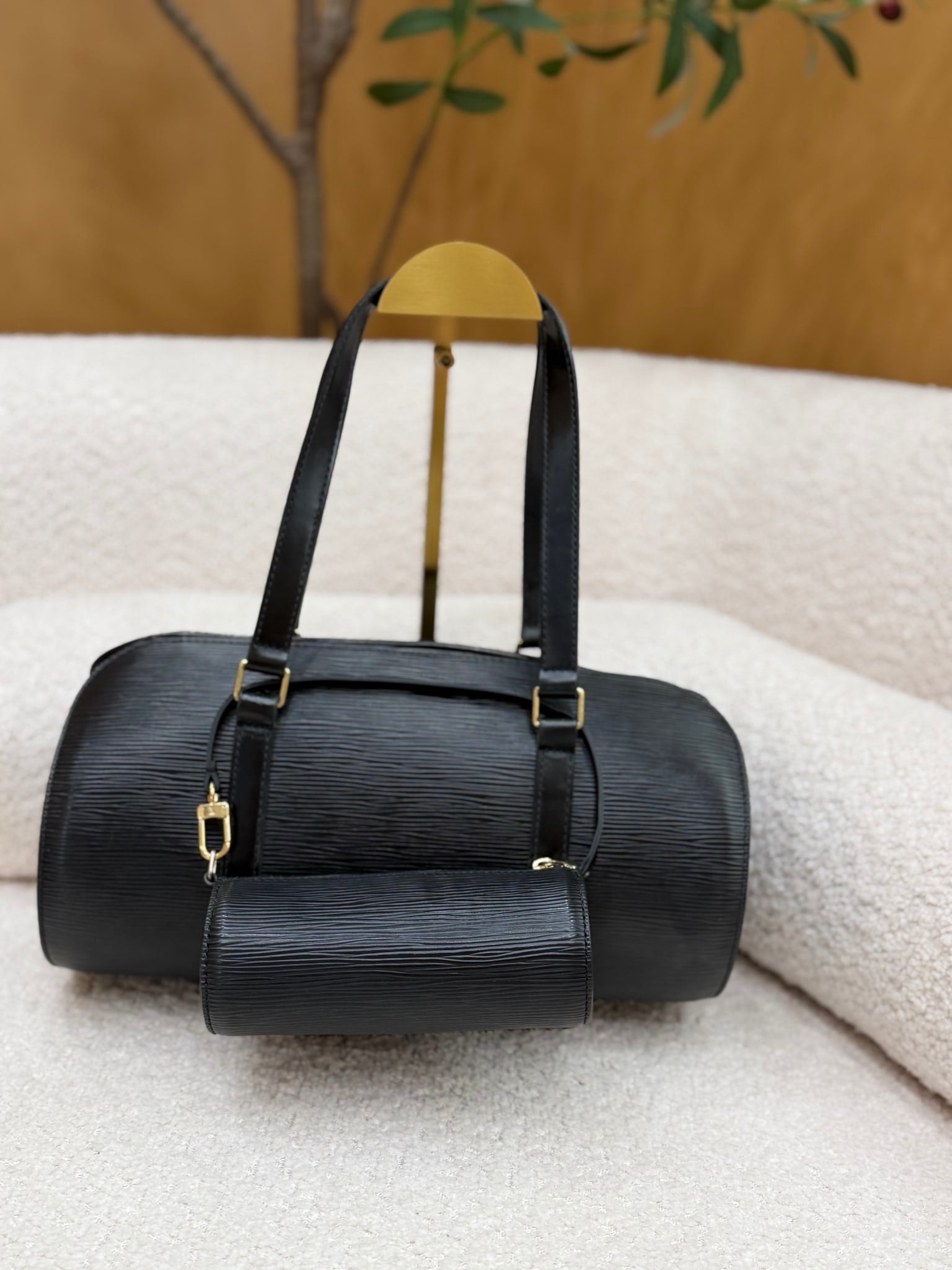 Louis Vuitton Black Epi Leather Soufflot Bag