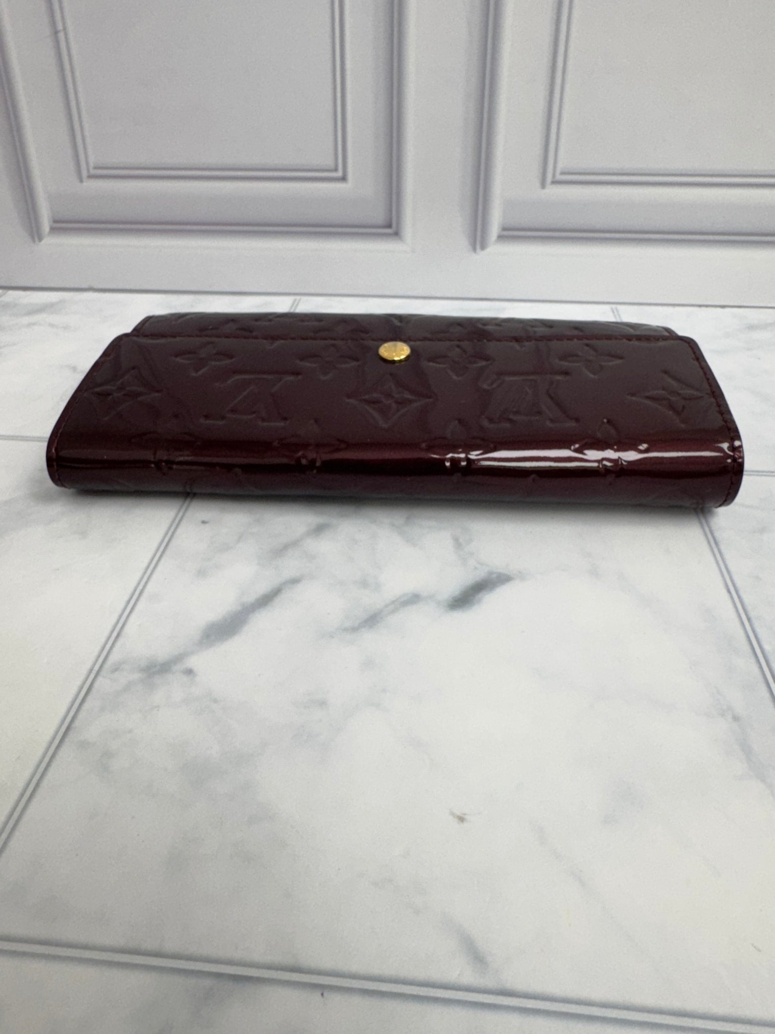 Louis Vuitton Burgundy Vernis Sarah Long Wallet