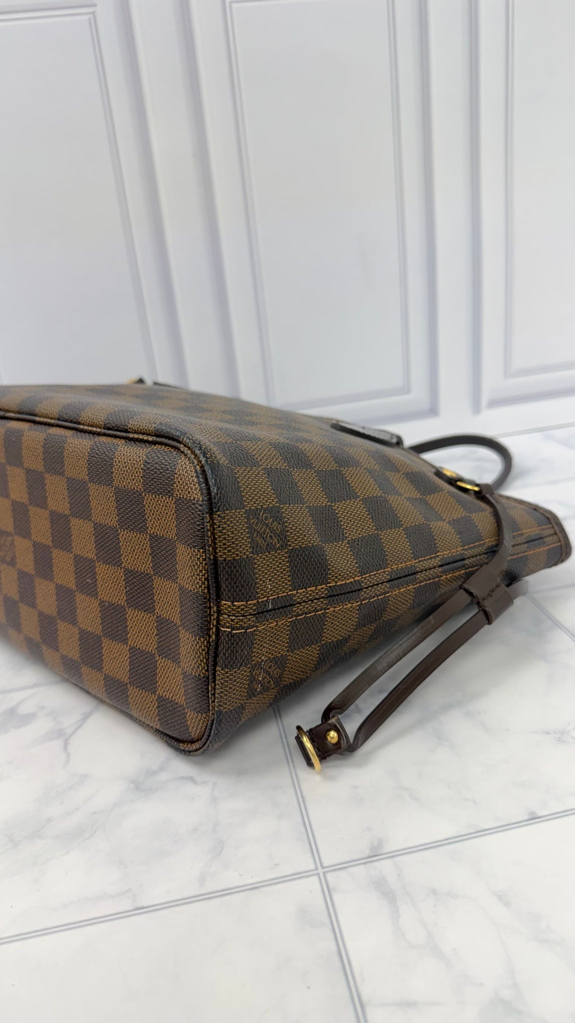 Louis Vuitton Damier Ebene Neverfull PM Tote Bag 
