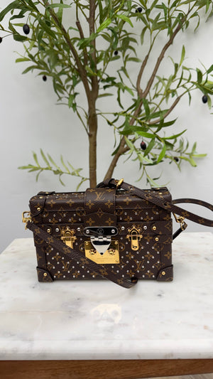 BRAND NEW - Louis Vuitton Monogram Studded Petite Malle Crossbody Bag