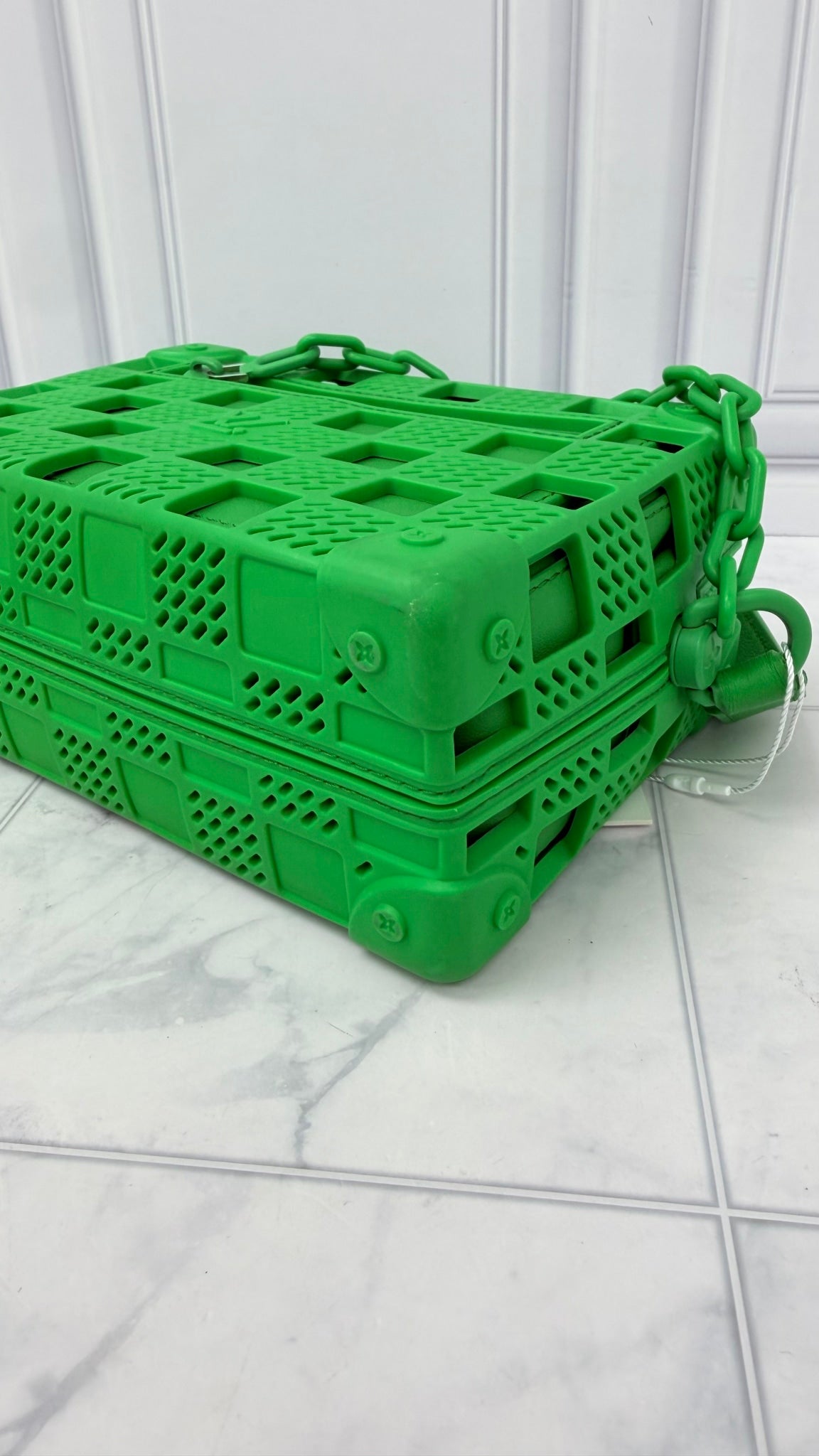 Louis Vuitton Green Rubber Mini Soft Trunk Crossbody Bag 