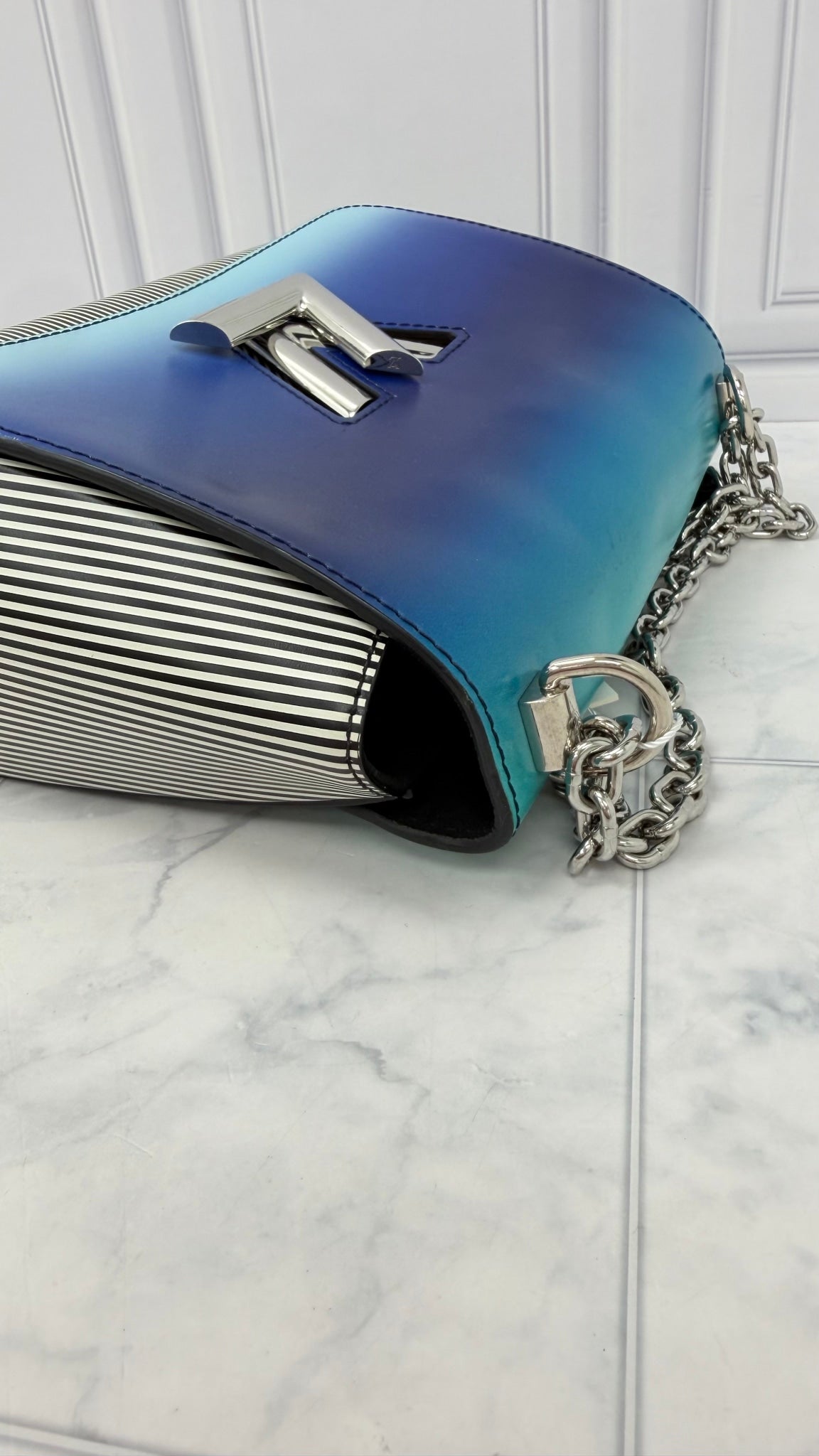 Louis Vuitton Blue Multicolor Epi Leather Twist Chain Handbag 