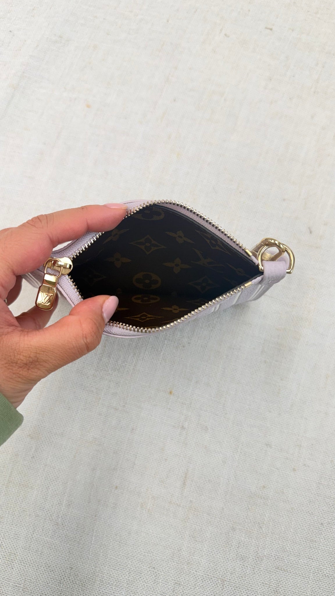 Louis Vuitton Lilac Leather Neverfull Inside Out BB Pochette 