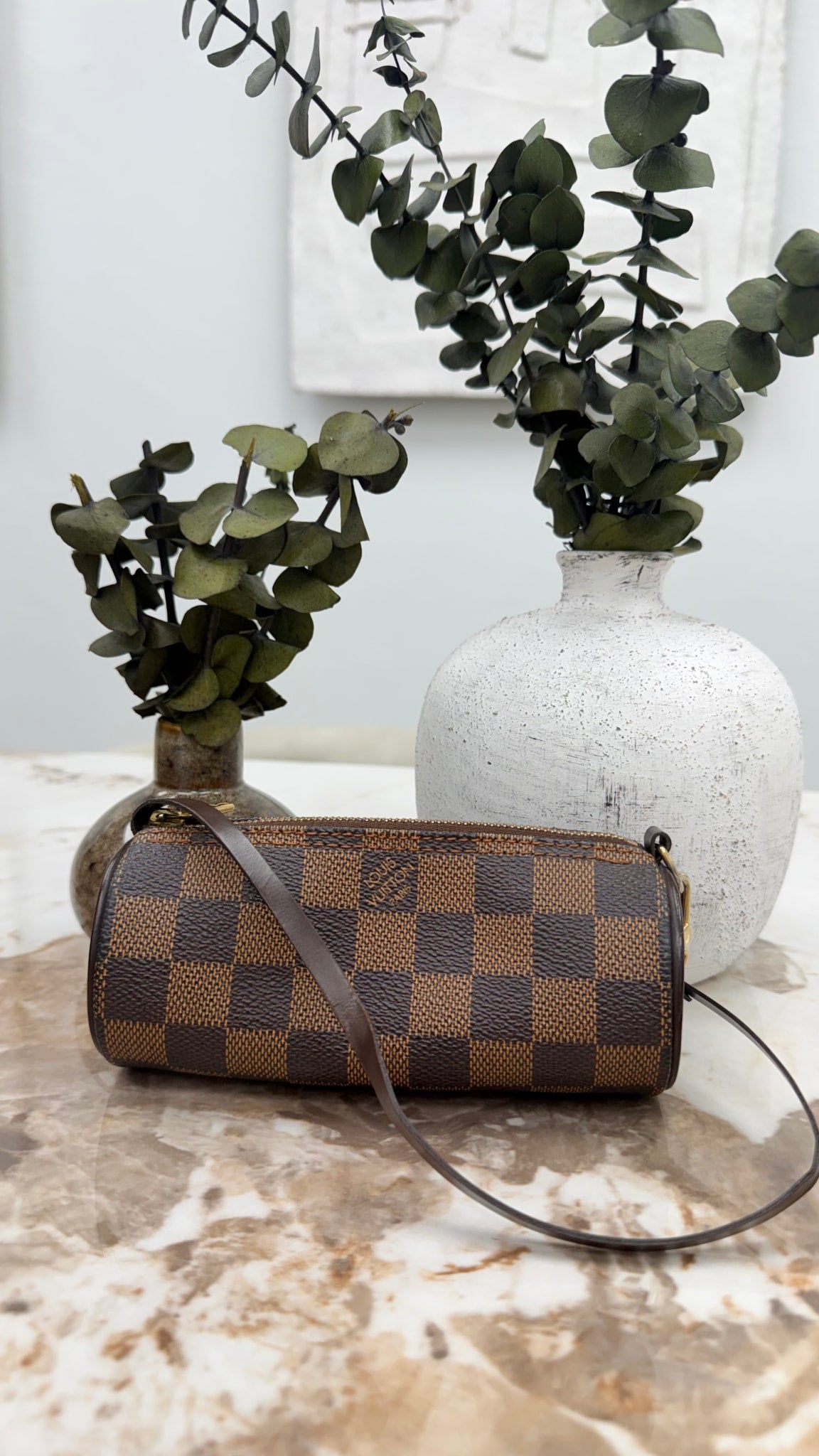 Louis Vuitton Damier Ebene Mini Papillon Handbag 