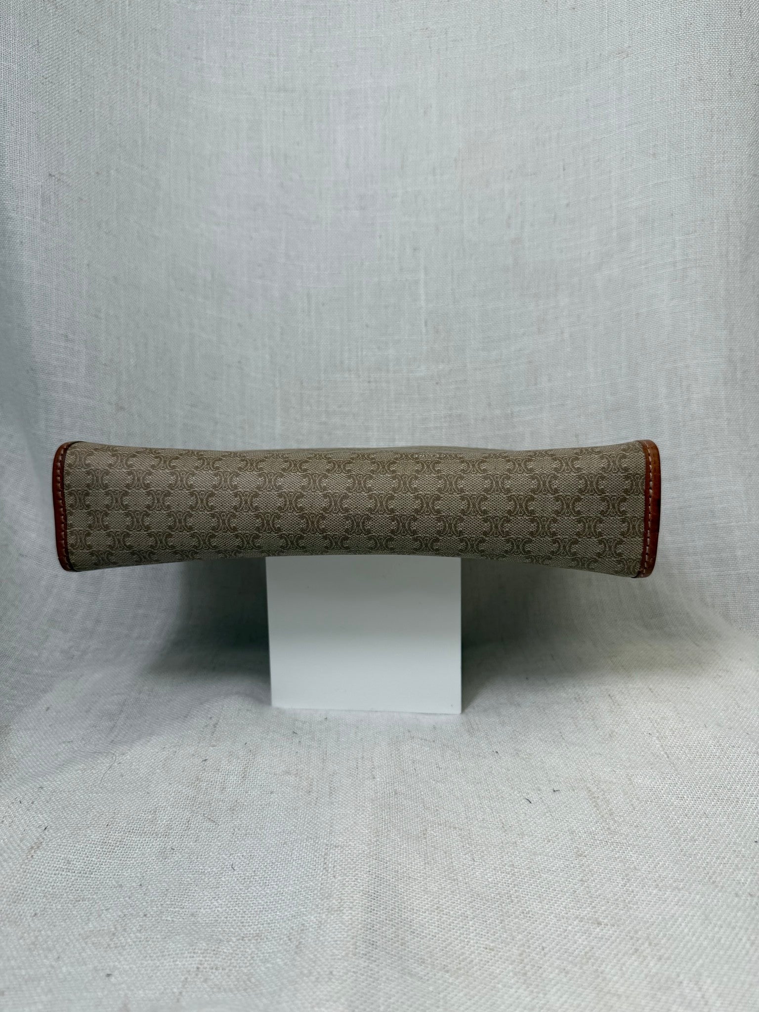 Celine Beige Coated Canvas Macadam Clutch Travel Bag