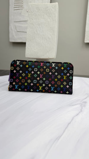 Louis Vuitton Black Multicolor Monogram & Purple Insolite Wallet