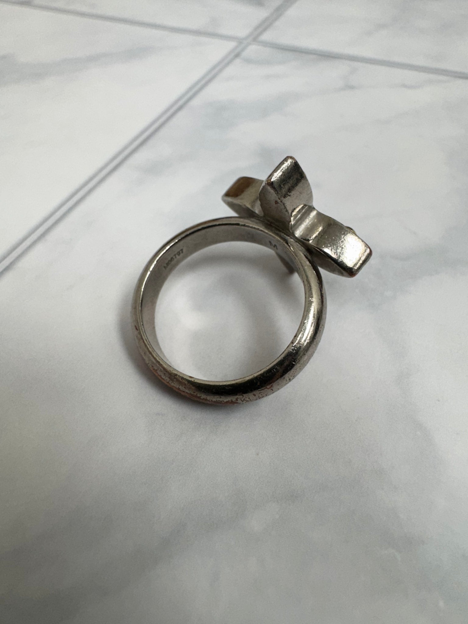 Louis Vuitton Silver Love Letters Timeless Ring