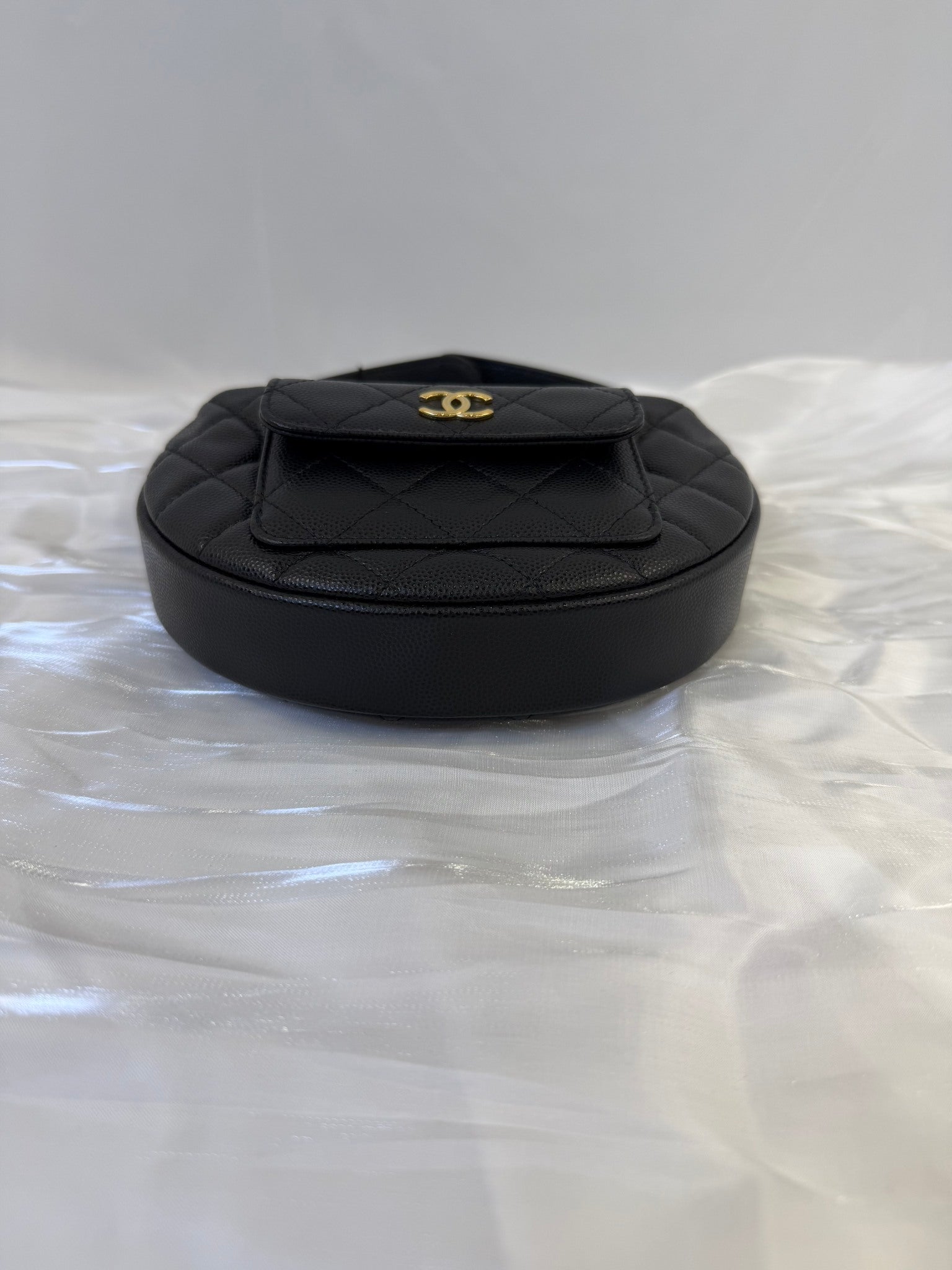 Chanel Black Caviar Leather Polly Pocket Bag