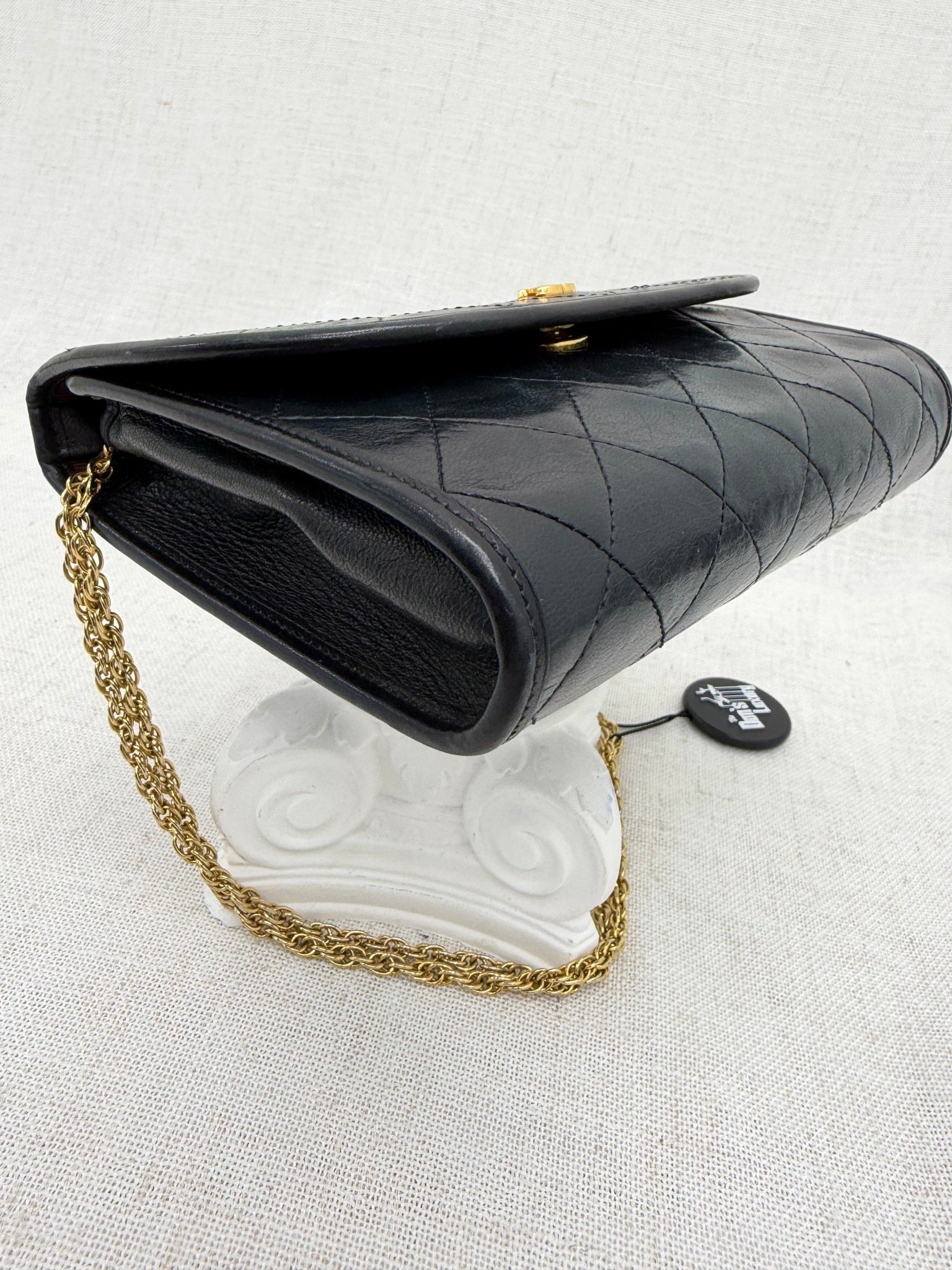 Chanel Black Quilted Lambskin 24K Mini Rectangular Flap Bag