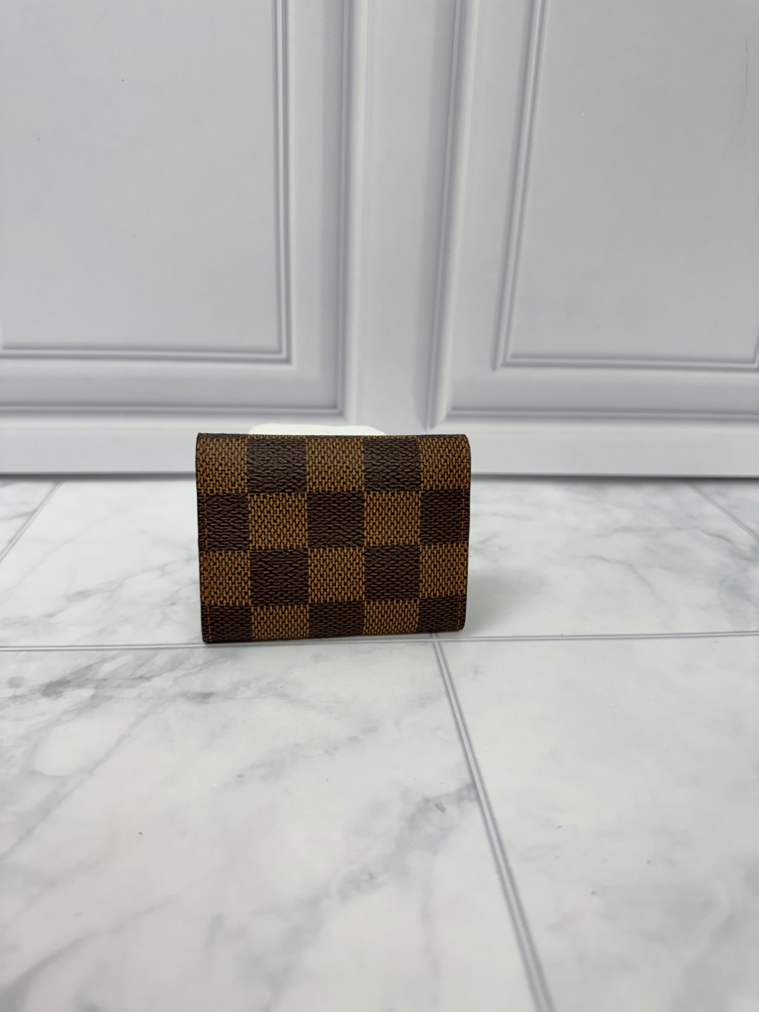 LIKE NEW - Louis Vuitton Damier Ebene Bouton De Manchette Cufflinks And Case 