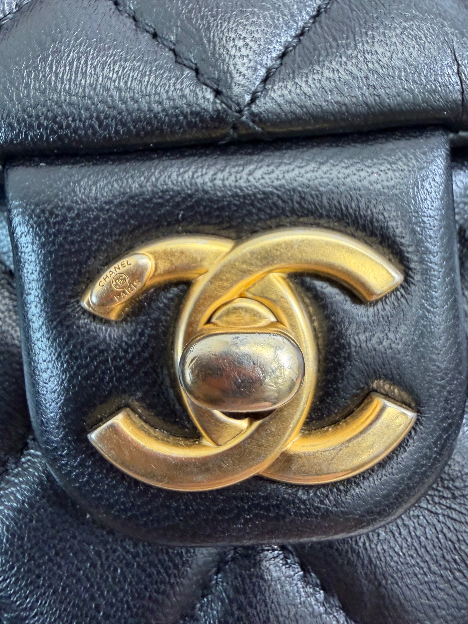 Chanel Black Lambskin Coco Hearts Square Mini Flap Crossbody