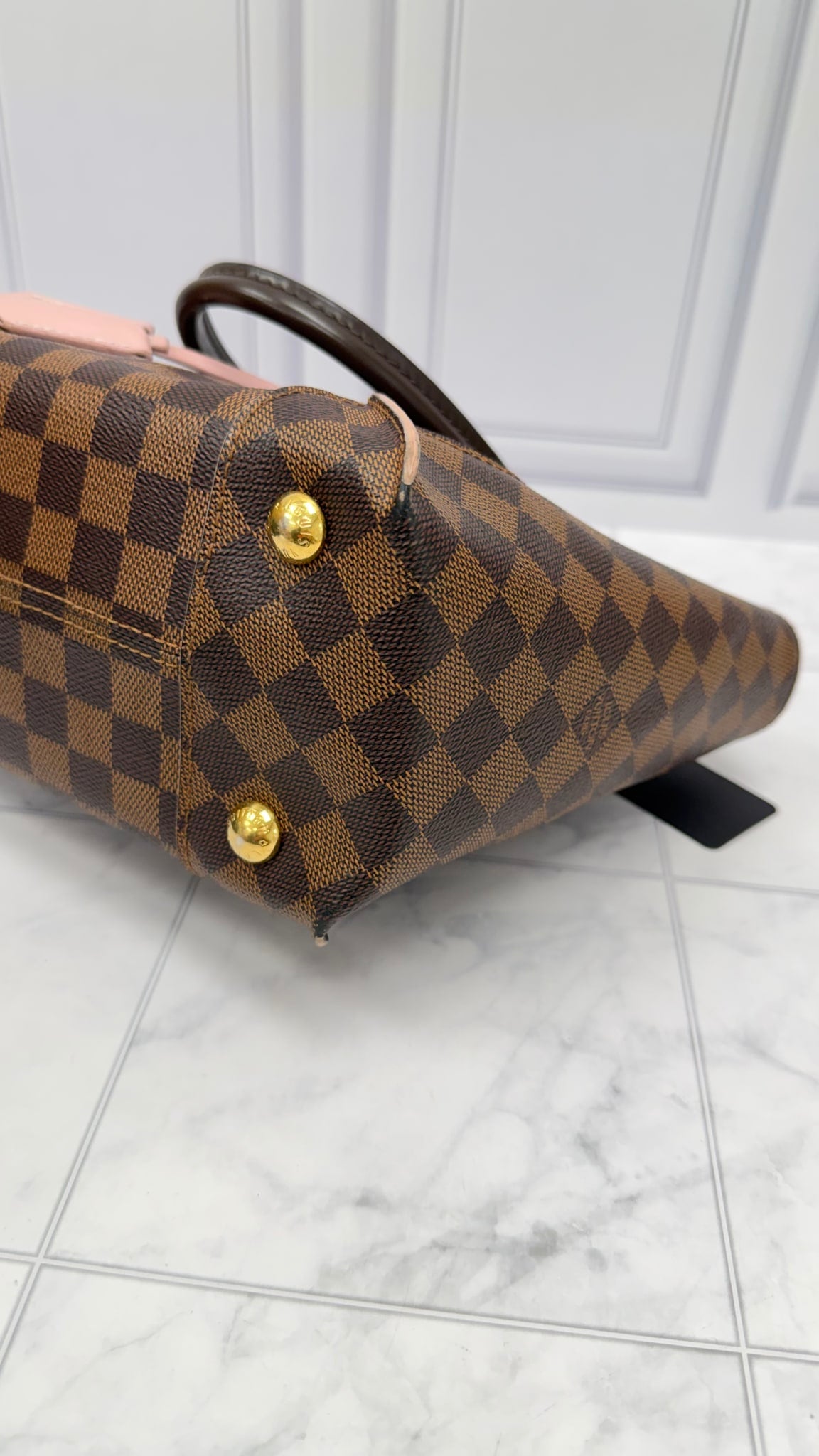 Louis Vuitton Damier Ebene & Pink Caissa PM 2Way Bag