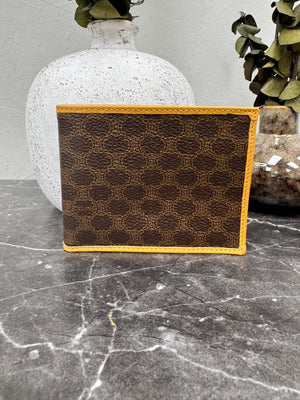 Celine Brown Macadam Coated Canvas Compact Wallet