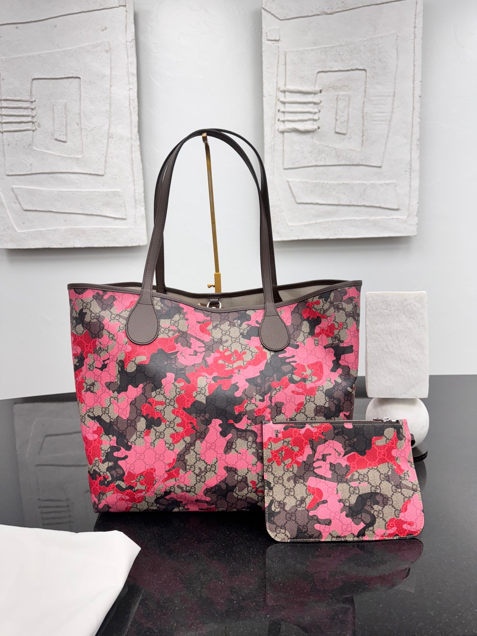 BRAND NEW - Gucci GG Supreme Pink Camouflage Large Tote Bag
