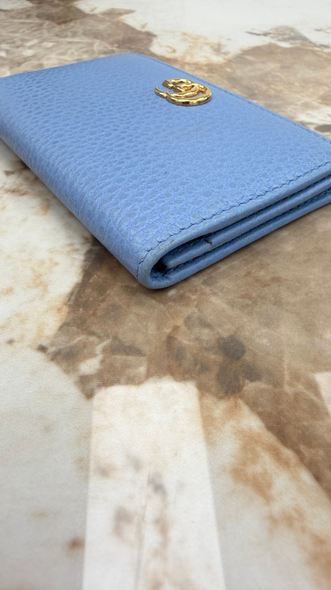 Gucci Blue Leather Marmont Card Case