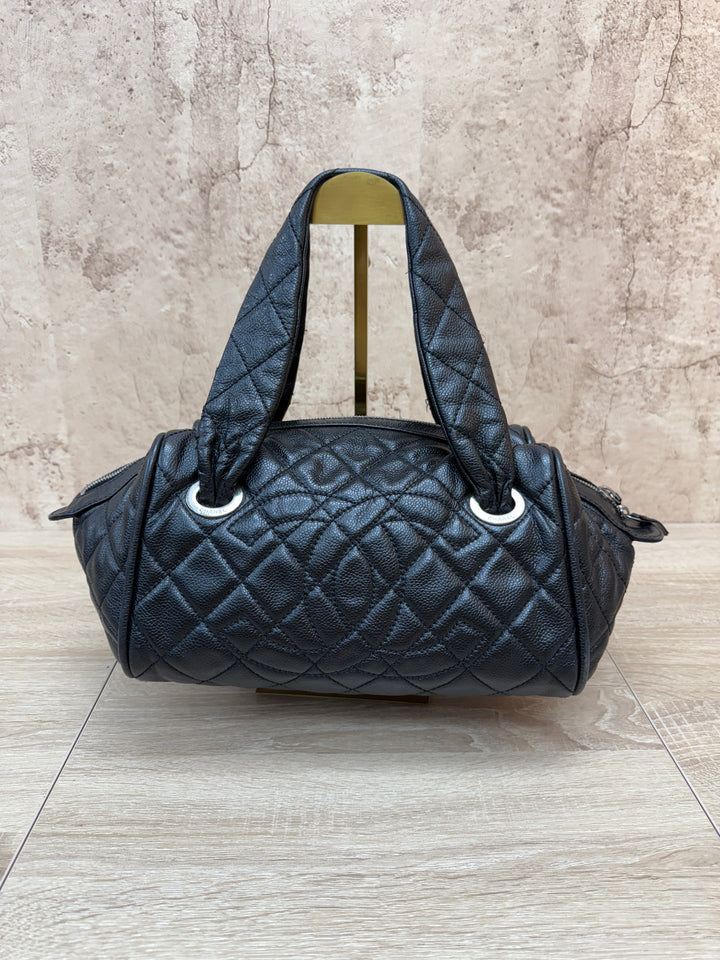 Chanel Black Caviar Leather Timeless Bowler Bag