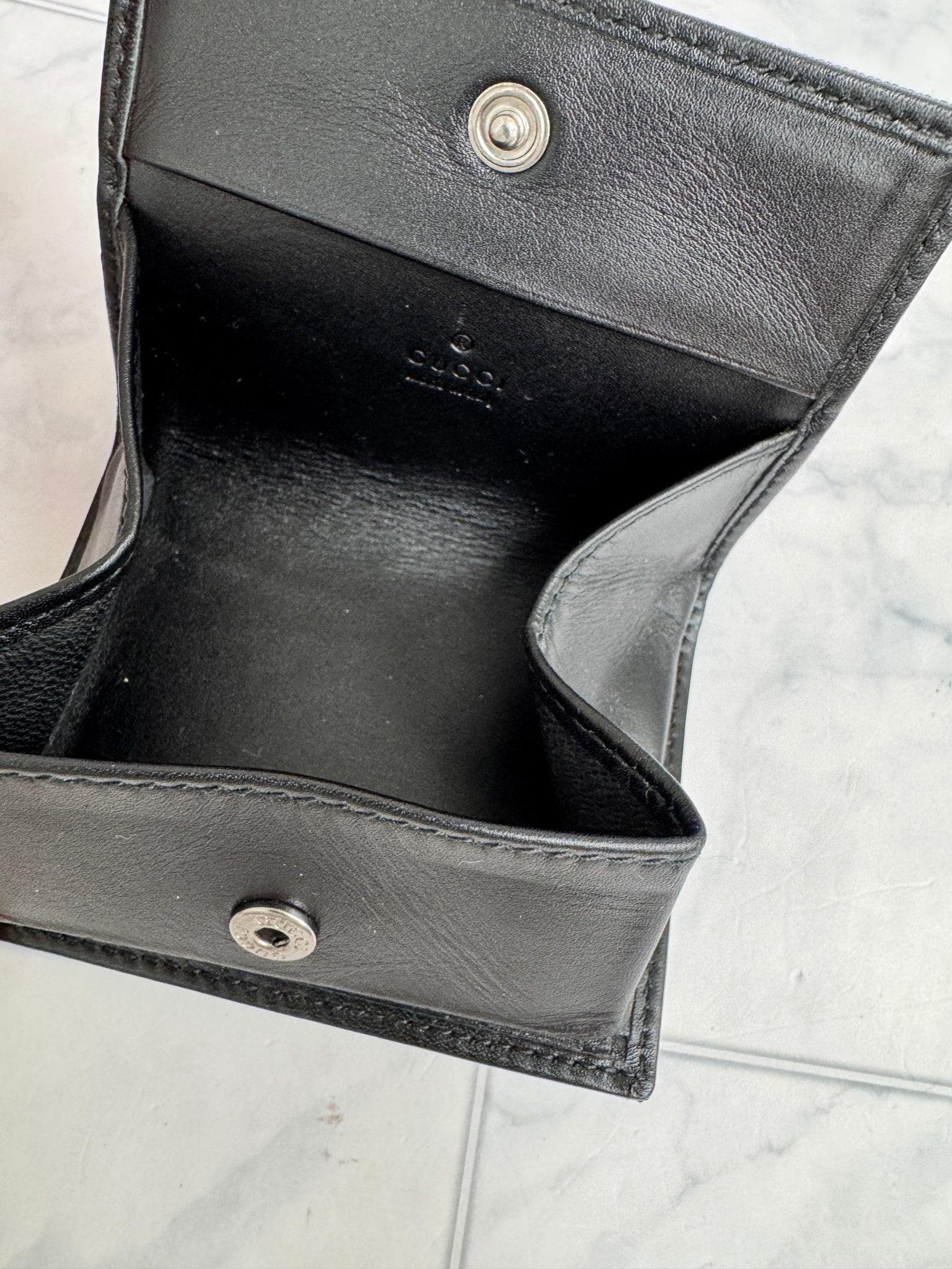LIKE NEW - Gucci Black Nylon Coin Case
