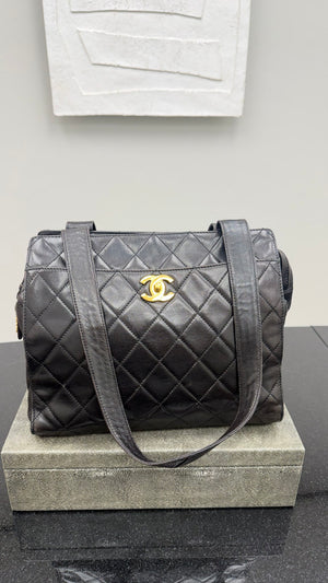 Chanel Chocolate Brown Lambskin Shoulder Bag
