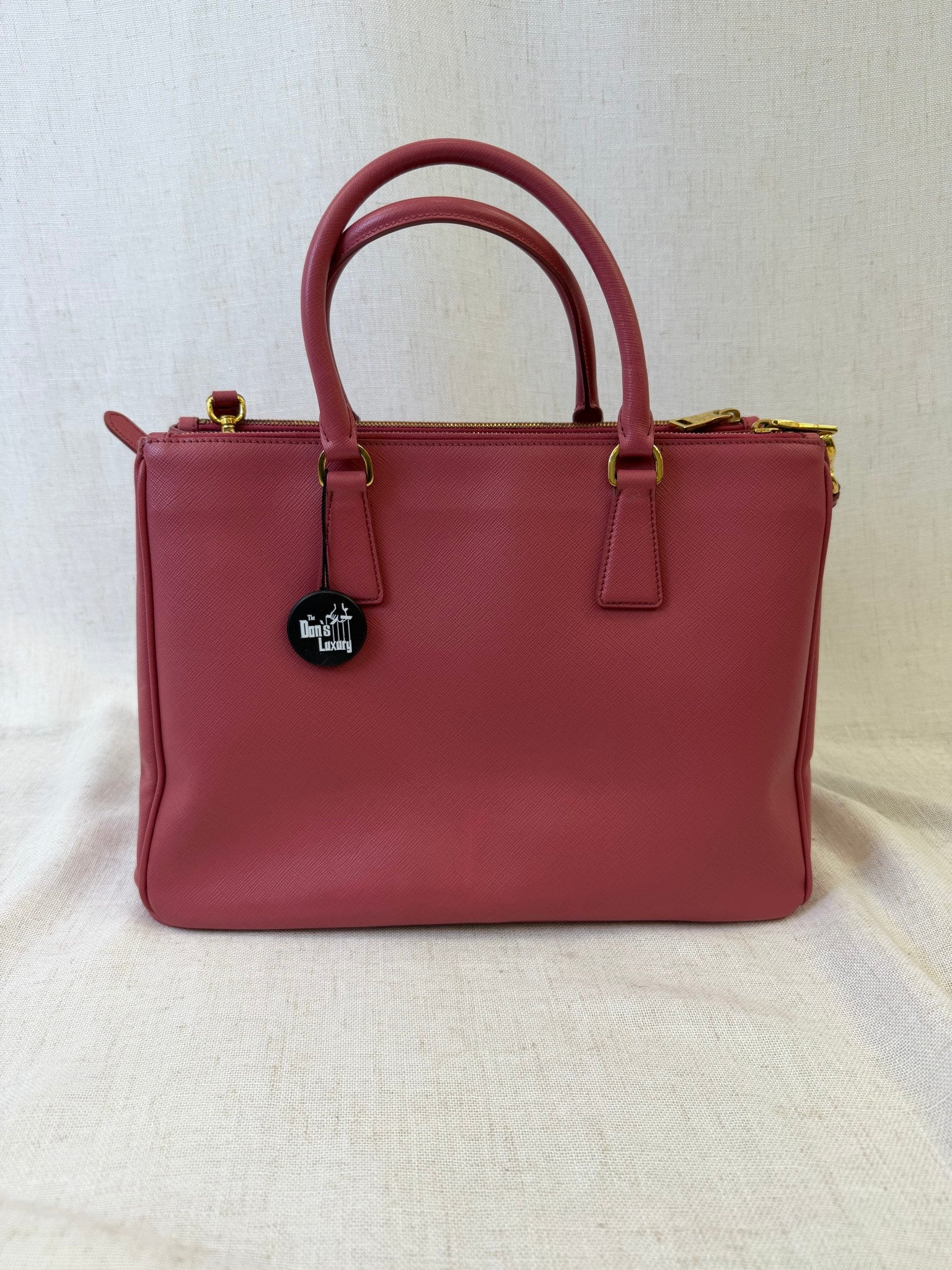 Prada Pink Saffiano Leather Galleria Two Way Tote