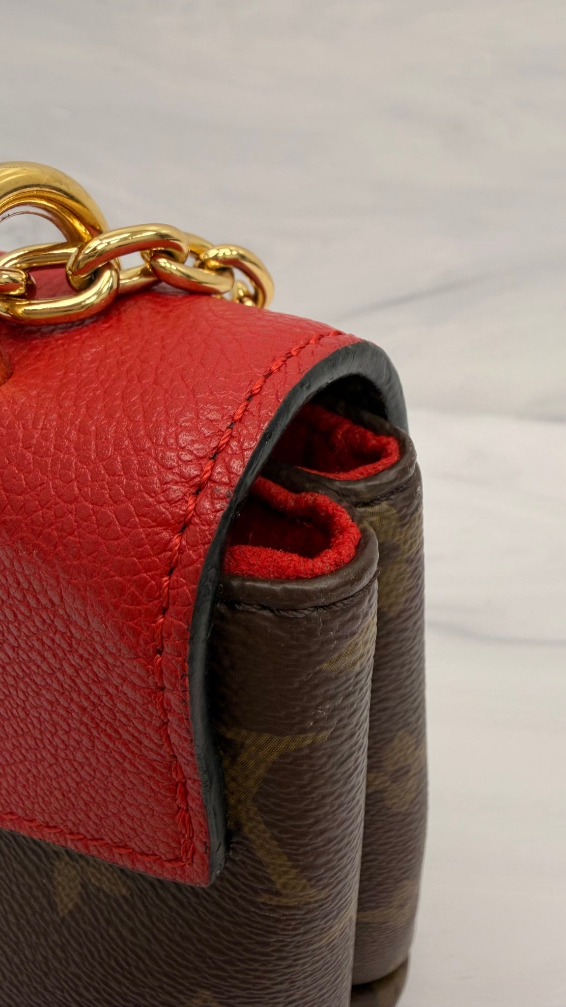 BRAND NEW - Louis Vuitton Monogram & Red Saint Placide Shoulder Bag