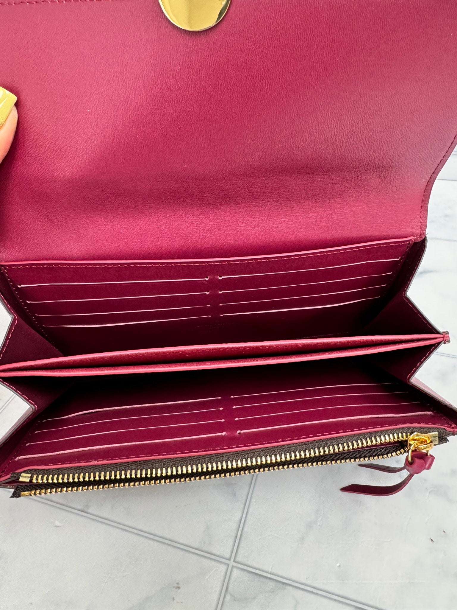 Louis Vuitton Monogram And Fuchsia Portefeuille Flore Long Wallet 