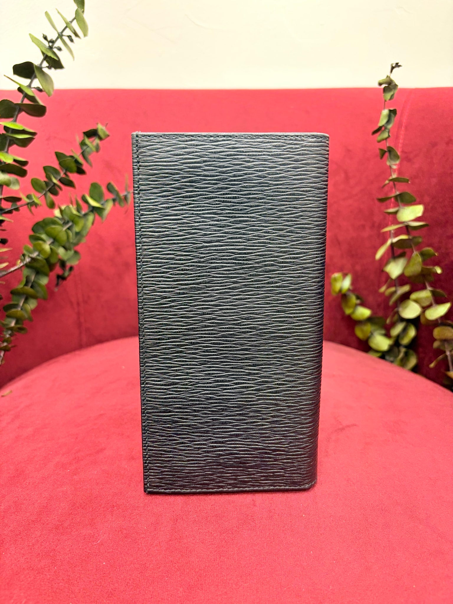Salvatore Ferragamo Black Leather Long Wallet
