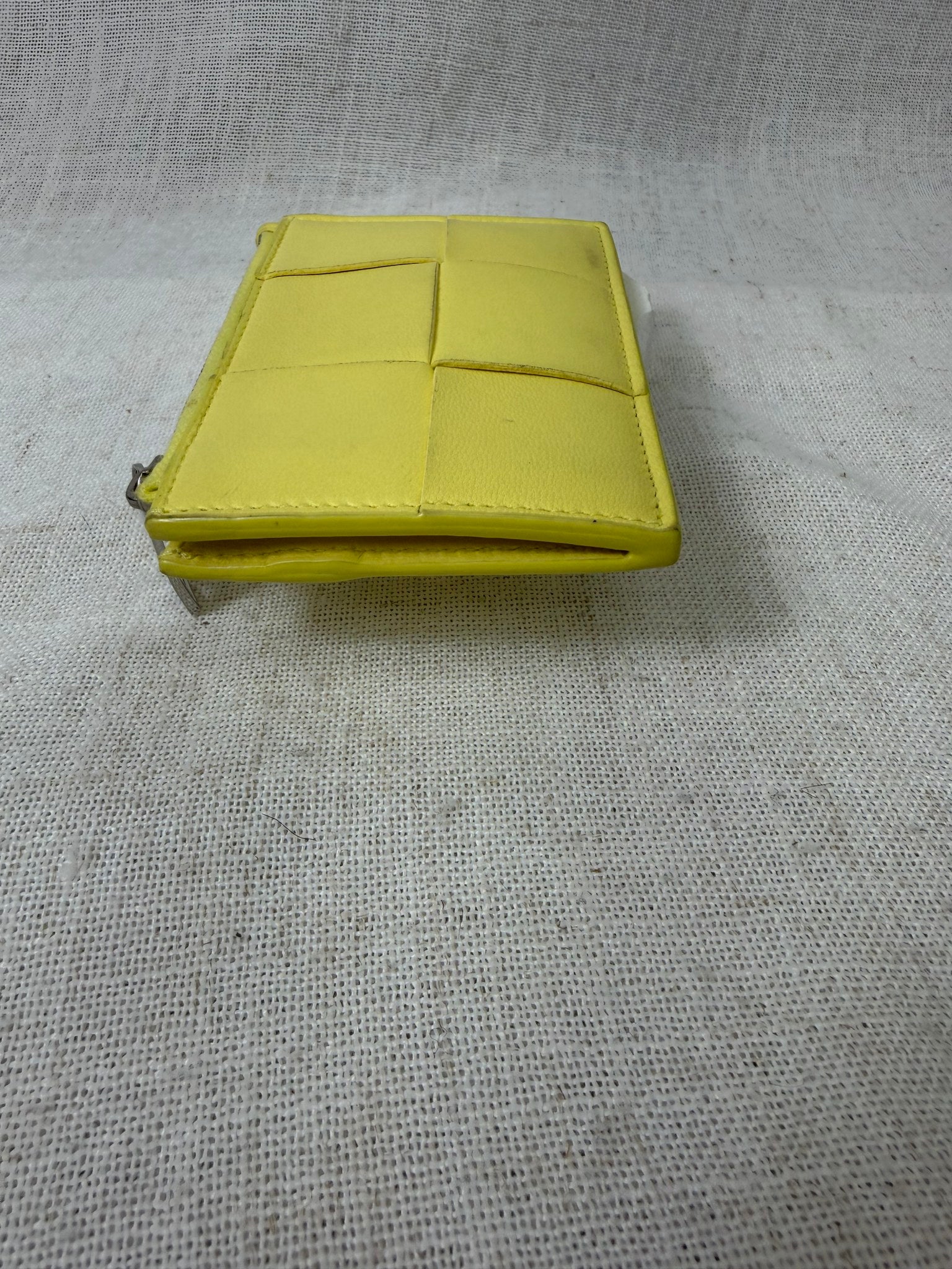 Bottega Veneta Yellow Leather Cassette Zipped Card Holder 