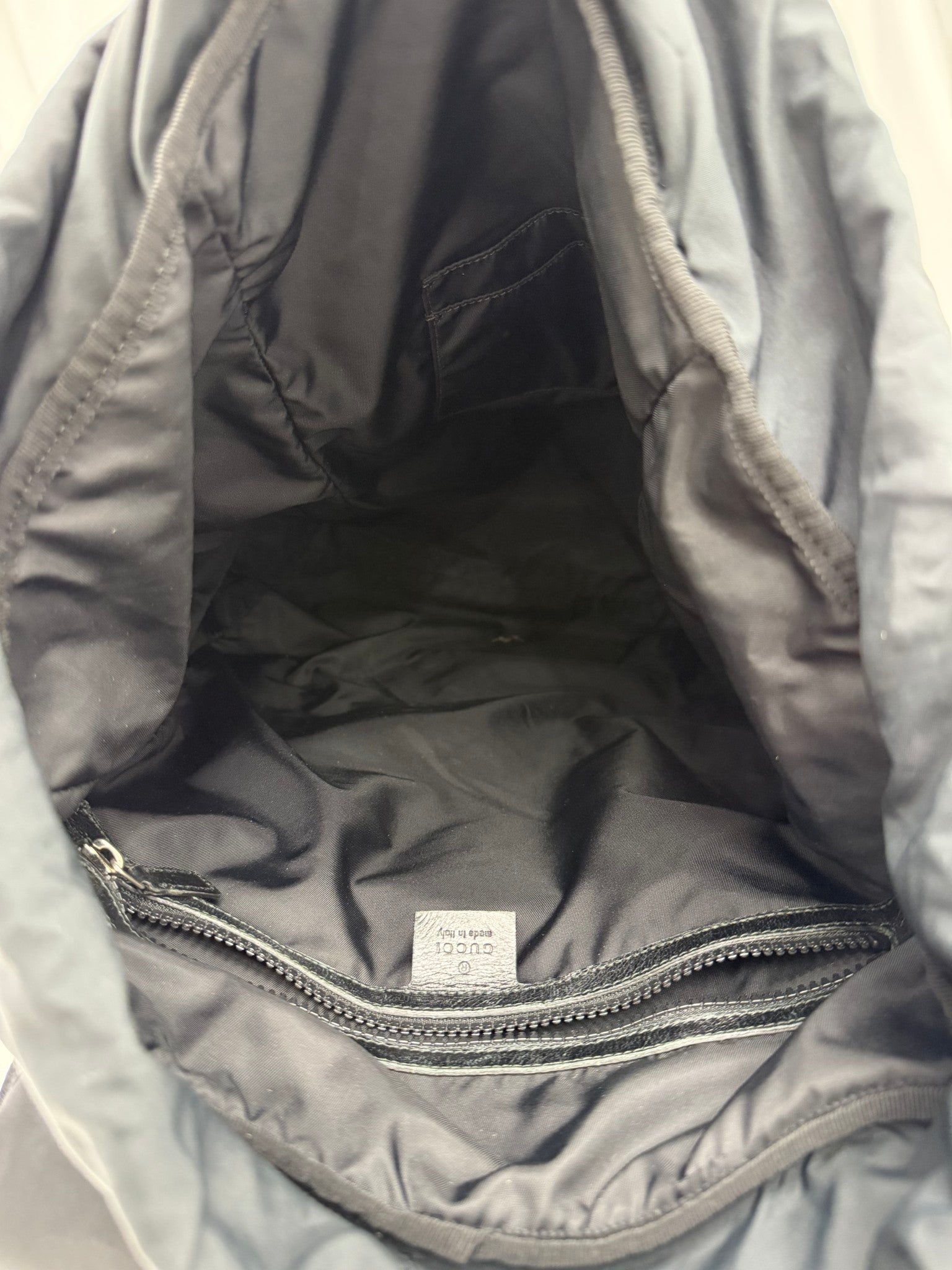 Gucci Black Nylon Embroidered Tiger Backpack