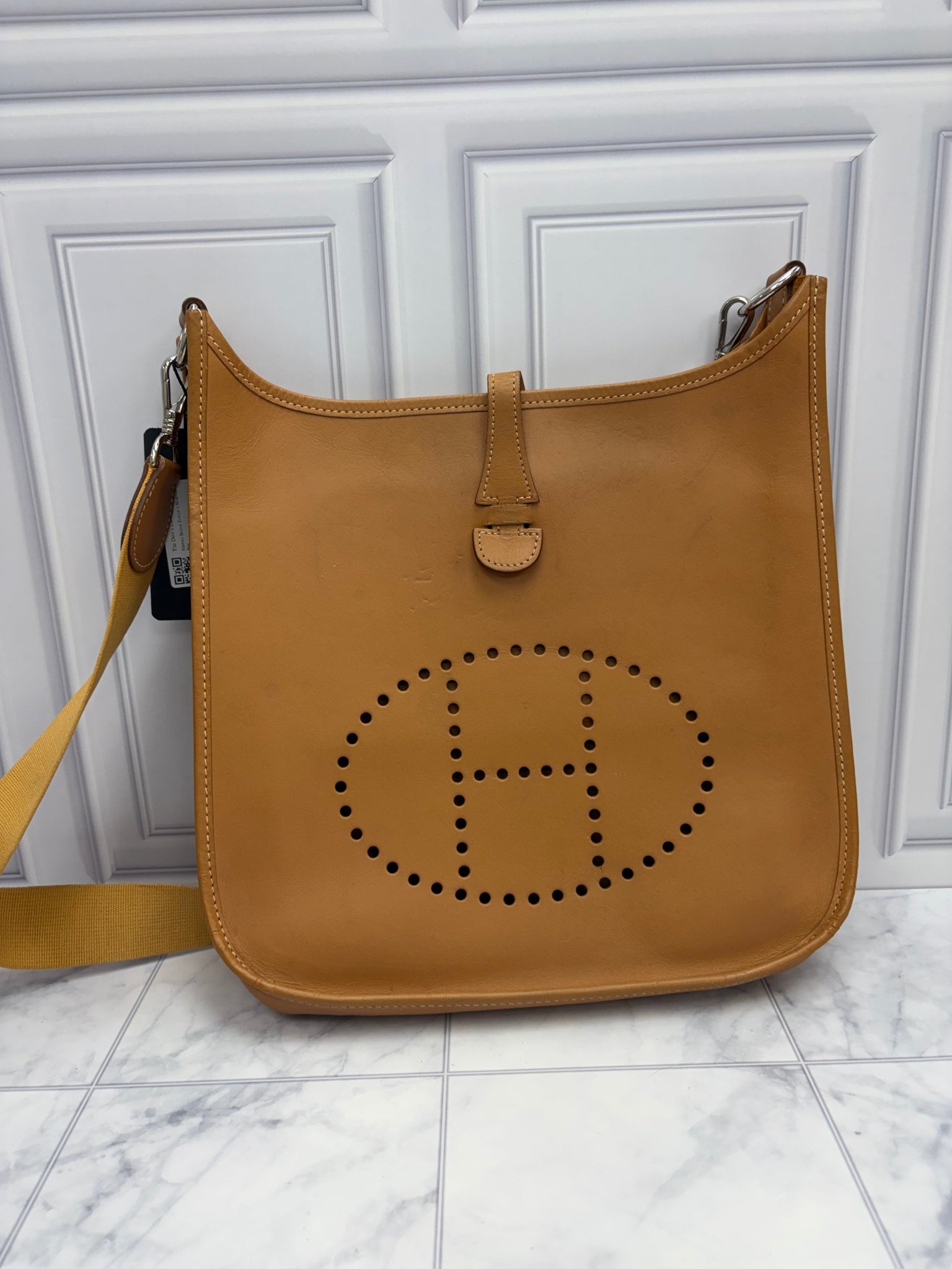 Hermes Brown Leather Evelyne PM Shoulder Bag