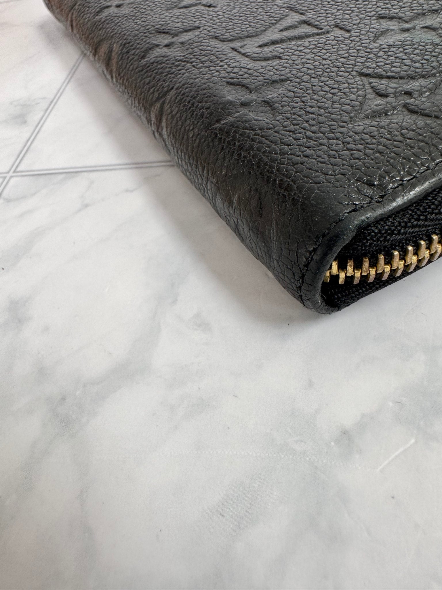 Louis Vuitton Black Empreinte Monogram Clemence Long Zippy Wallet
