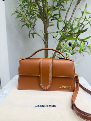 BRAND NEW - Jacquemus Light Brown Leather Le Grand Bambino 2Way Handbag