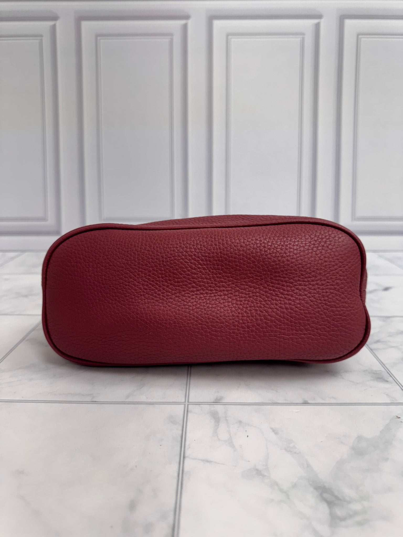 Gucci Burgundy Pebbled Leather Dome 2Way Bag