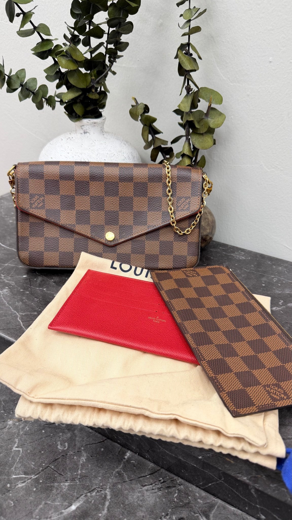 Louis Vuitton Damier Ebene Pouchette Felicie Crossbody Bag 
