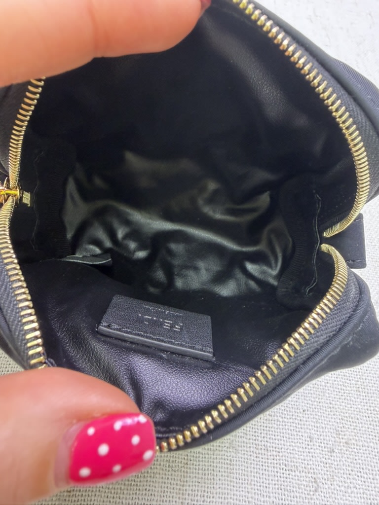 Fendi Black Embossed Zucca Zippy Pouch