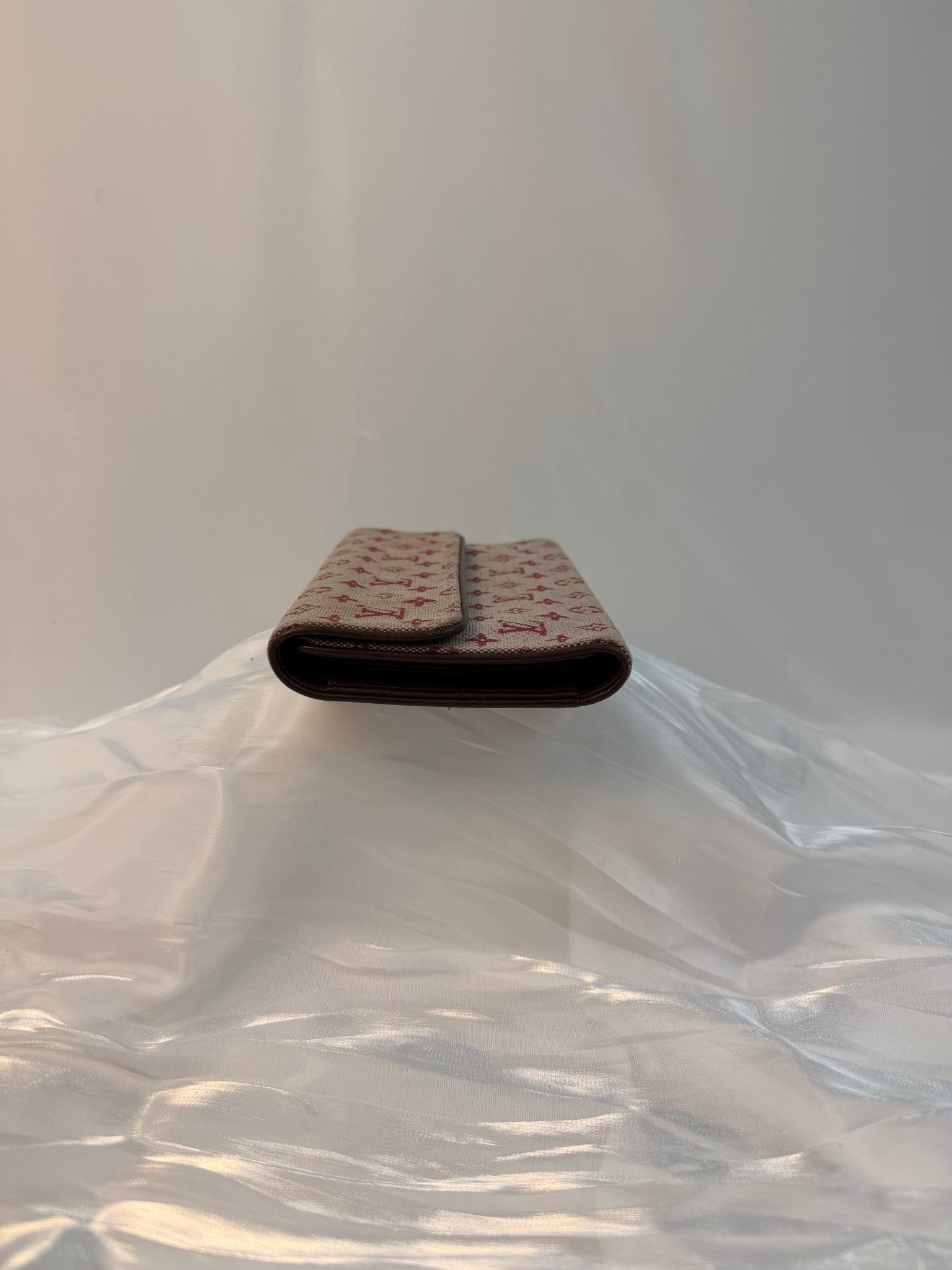 Louis Vuitton Burgundy Canvas Mini Lin Snap Wallet