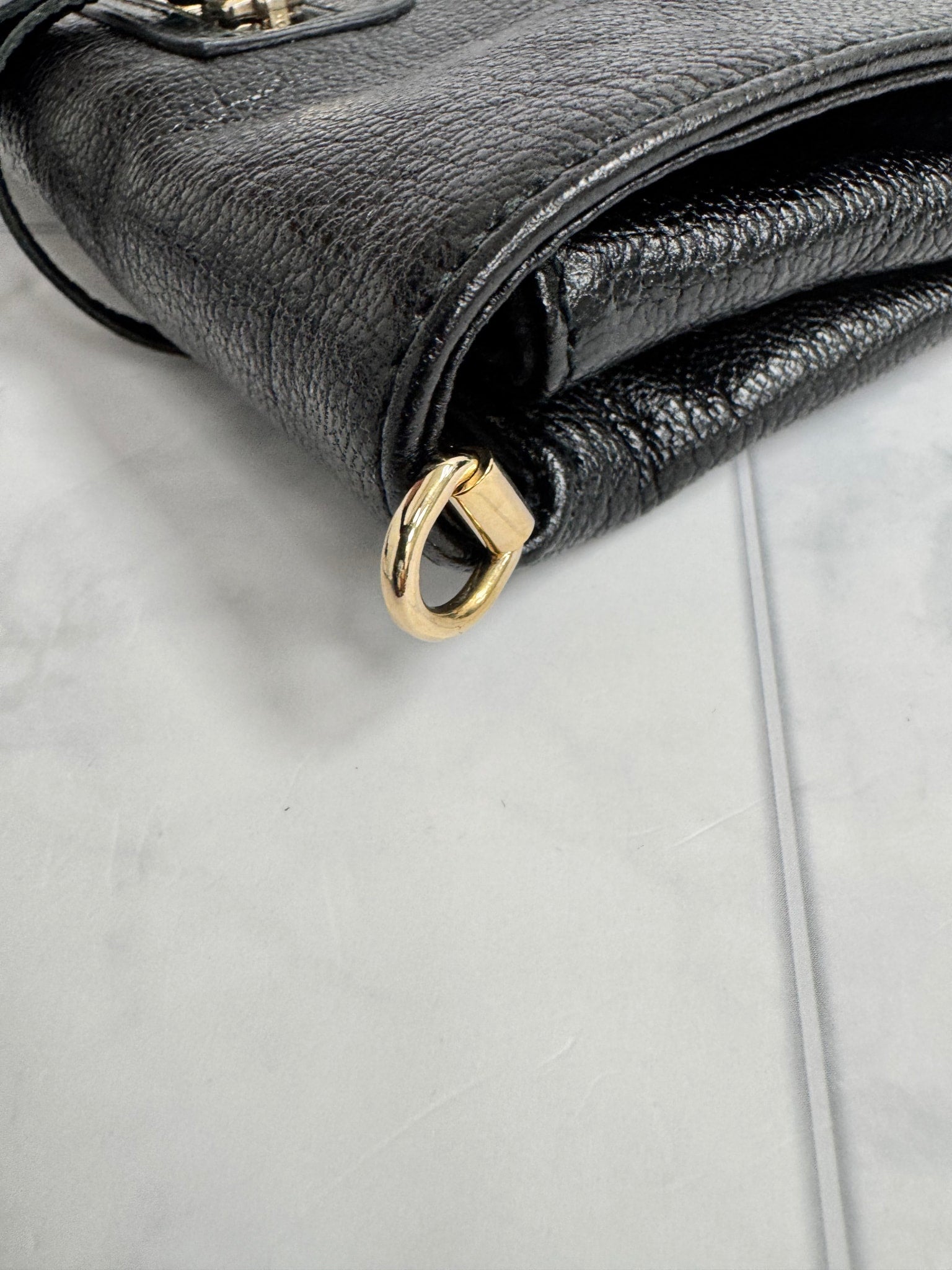 Balenciaga Black Grained Leather Clutch